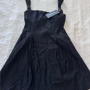 BRAND NEW - That’s so Fetch-  Black Square-Neck Mini Dress with Wide Straps